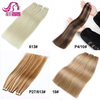Full Hair Cuticle Grade 7A/8A/9A/10A Russian Hair Remy Tape Hair Extensions