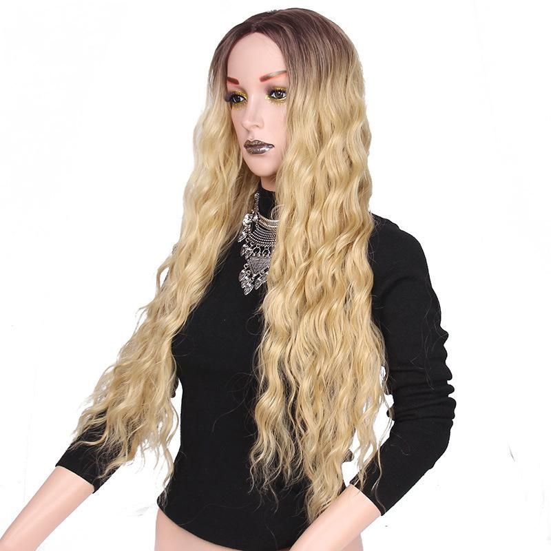 Synthetic Long Wigs for Black Women Heat Resistant Curly 613 Brown Ombre Blonde 24inch