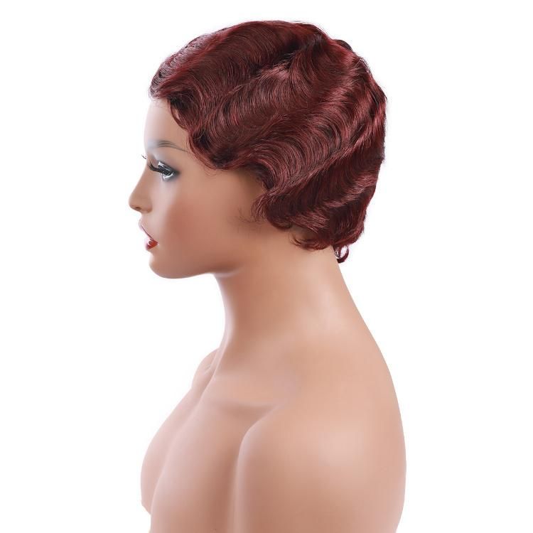 Wholesale Remy Natural Human Hair Wigs Pixie Cut Short Wig #99j