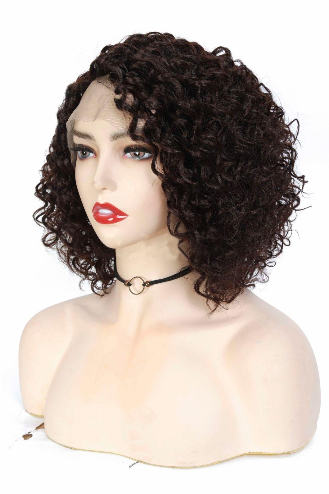 Human Hair Lace Front Wigs 13X4 Lace Short Inch Kinky Curly Hair Wig