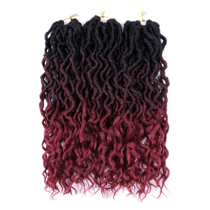 18inch 24 Strands Gypsy Faux Locs Crochet Hair Briading Curly Ends Crochet Hair Extension