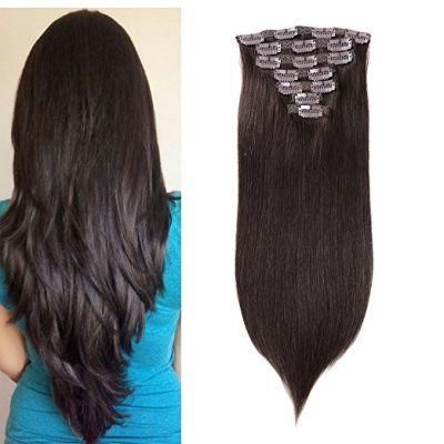 Avivawigs 100% Human Hair Clip Hair Extension Clip in Sets 7PCS Dark Brown (AV-CH110-20-2)