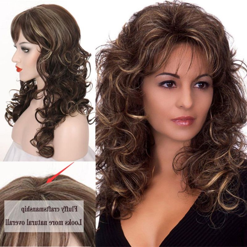 Natural Hairline Women Heat-Resistant Wigs Synthetic Wig Fluffy Curly Wave Wig for Black and White Women
