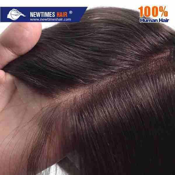 Stock Natural Looking Hairline Indian Human Hair Lace Toupee for Men