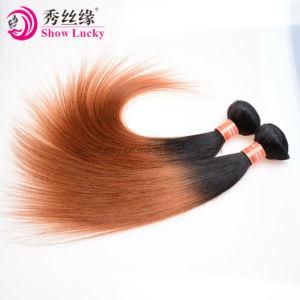 Factory Supply Brown Colored Ombre Remy Human Hair 1b/30 Virgin Malaysian Silky Straight Hair Weaving
