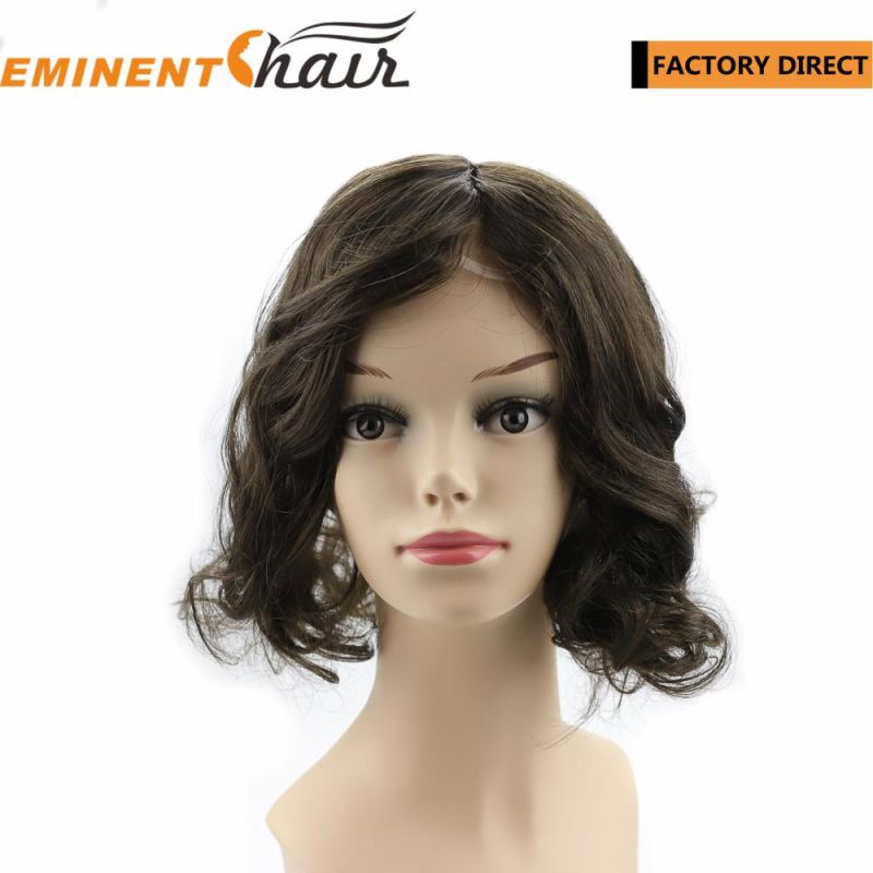 French Lace 100% Indian European Hair Silk Part Remy Hair Women Wig Replacement