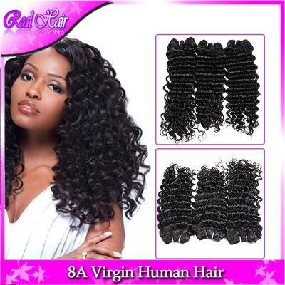 8A Brazilian Virgin Hair Deep Wave 3 Bundles 16inch Human Hair Extensions