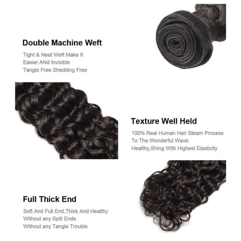 Water Wave Human Hair Bundles Curly Deep Brazilian Hair Weave Bundles Long Hair Extension Bundles Remy Extensions 30 Inches