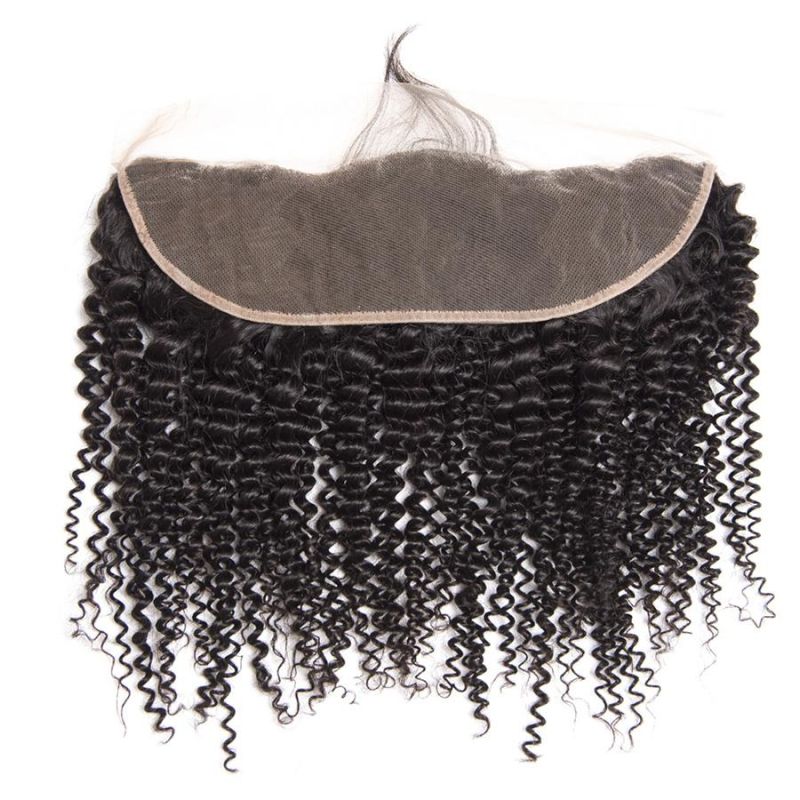 High Quality Virgin Human Hair Kinky Curly Lace Frontal Closure