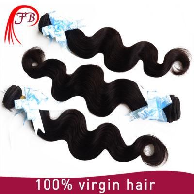 Indian Virgin Human Hair Body Wave Natural Color Hair Weaving