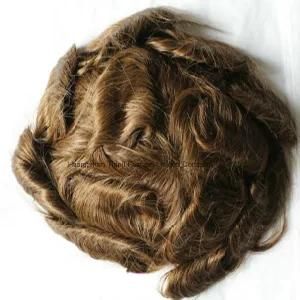 100% Human Hair Accessories Hand-Tied Hair Toupee Thin Skin Base Style