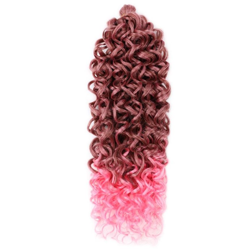 24 Inch Long Ombre Color Silky Hawaii Ocean Wave Synthetic Braids Curly Crochet Braiding Hair