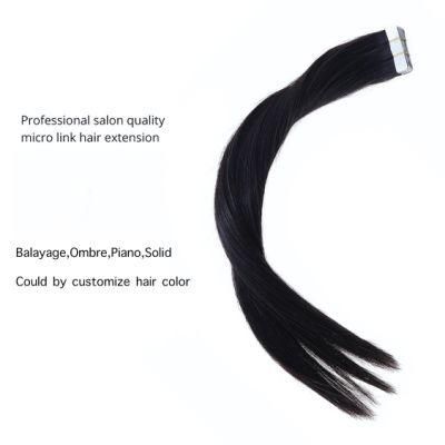 Hair for Woman Tape in Human Remy Hair Extensions Straight 613# Blonde 40PCS