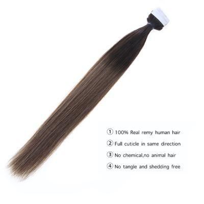 Remy Tape Human Hair Extensions Double Drawn Adhesive Straight Hair Skin Weft 16&quot; 20&quot; 24&quot; 20PCS 40PCS Virgin Hair