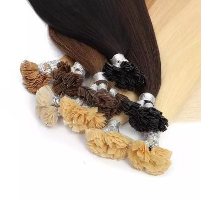 Bonded Hair in Nail/U Tip Real Hair Extensions Silky Straight Keratin Fusion Hair for Woman 100g/Pack