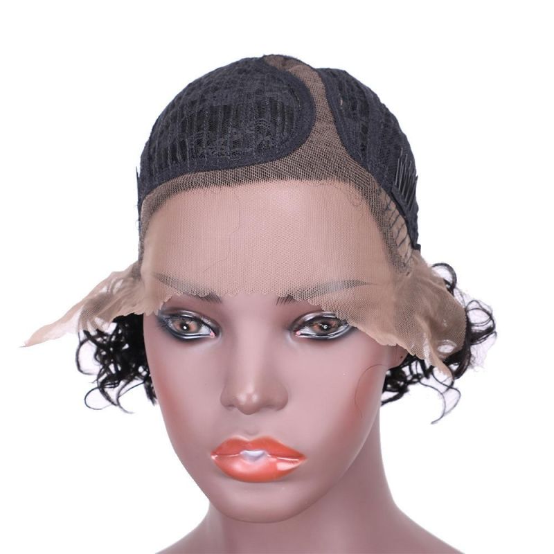 Brazilian Malaysian Deep Wave Short Lace Front Human Hair Wigs Bob Afro Kinky Curly Frontal Wig Blonde Water Wave for Black Women Blonde