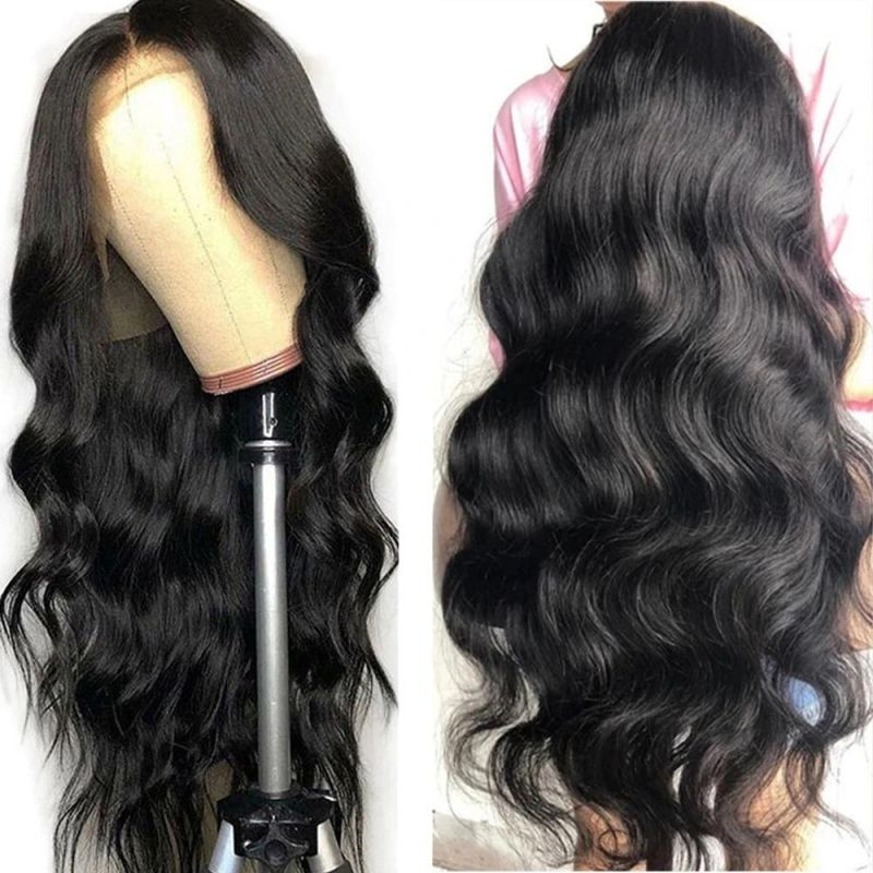 Body Wave Human Hair Wigs 150% Density Brazilian Human Hair Glueless Lace Front Wigs for Women Black Pre Plucked Unprocessed 10A Virgin Hair Wig 16 Inch