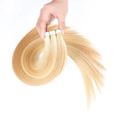 Kbeth Southeast Asian Raw Human Hair Tape Weave Bulk 27/613 Ombre Color Wholesale Cuticle Aligned Brazilian 100% Virgin Human Hair Weaves