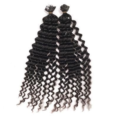 Wholesale High Quality Kinky Curly Flat Tip Hair Extensions 100% Double Drawn Remy Human Hair Extension