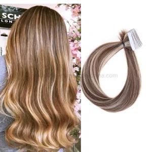 High Quality Full Ends Double Drawn Russian Tape Hair Extensions Virgin Peruvian Human Natural Hair