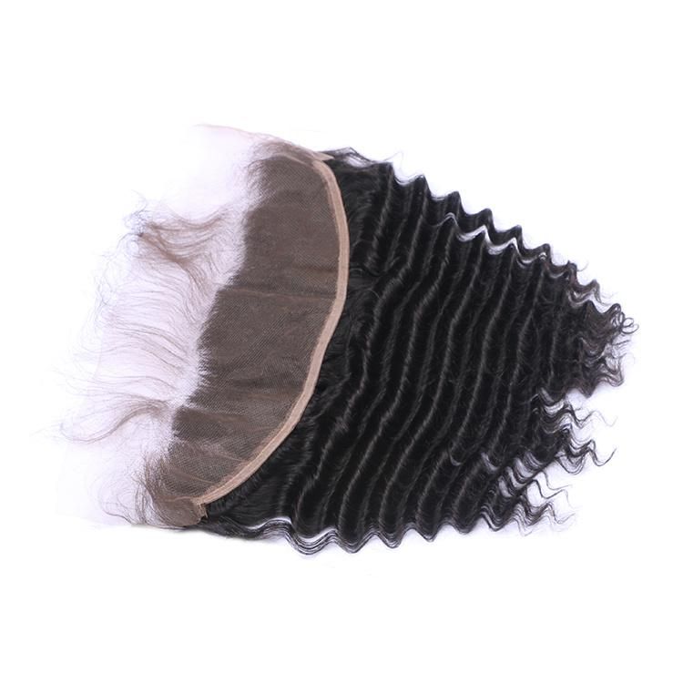 Kbeth 13*4 Lace Frontal Closure Deep Wave Human Hair Femme 8 Inch China Factory Customized Femme Hair Piece Ear to Ear Closures Wholesale