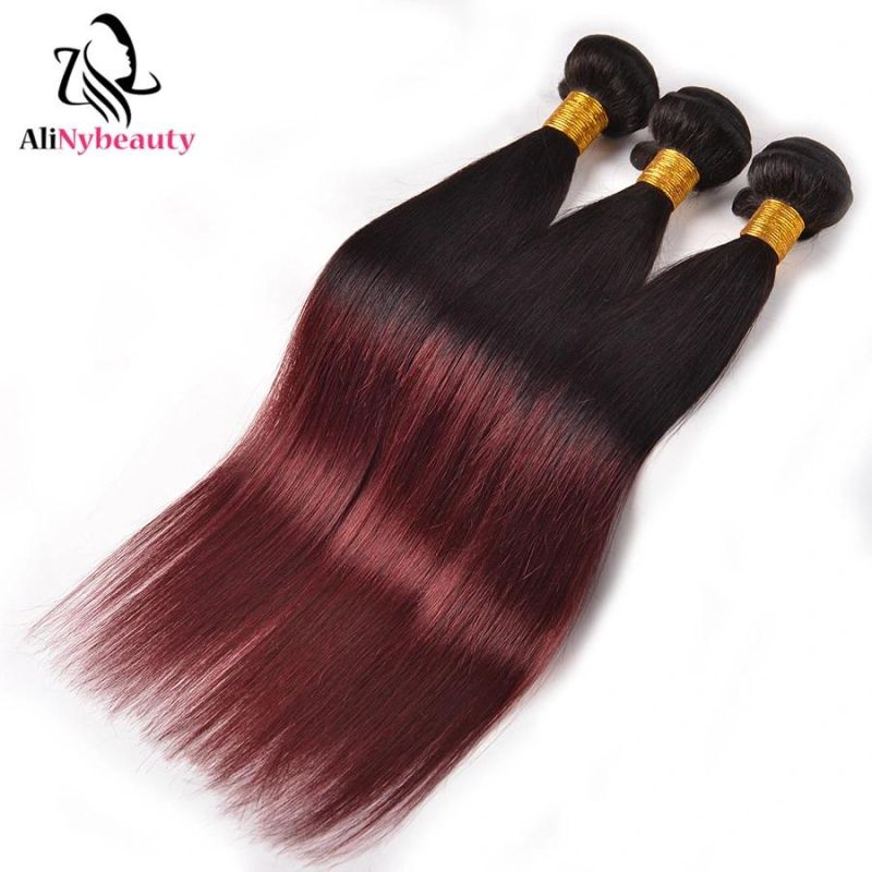 Alinybeauty Hot Selling 1b 99j Virgin 100% Human Hair Weaving