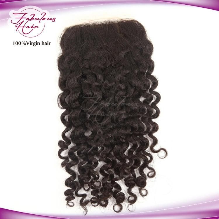 No Shedding No Tangle Human Hair 4*4 Lace Closure Curly