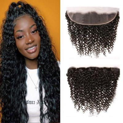 Lace Frontal Curly 13X4 Brizilian Virgin Human Hair Closure Curly Wave Hair Closure Natural Black Color Hair Extention 22 Inch