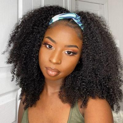 Kbeth Silk Half Headband Wigs Peruca Peluca Vendors Brazilian Afro Kinky Curly Human Hair Wigs for Black Women Wholesale