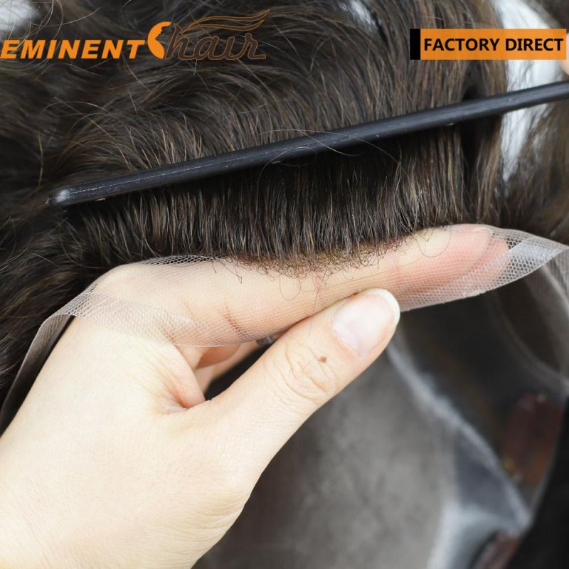 Natural Gradual Hairline Lace Front Human Hair Men′ S Toupee