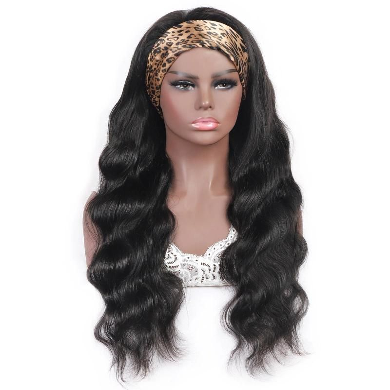 Wholesale Body Wave Virgin Human Hair Glueless Non Lace Headband Wigs for Black Women