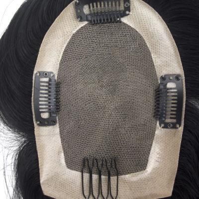Mono Hair Replacement Systems with Npu All Around and Clips Human Hair Bang