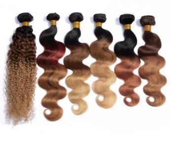 Cuticle Aligned Human Hair Manufacturer, Bohemian Human Hair Weave Bundles Brazilian Ombre