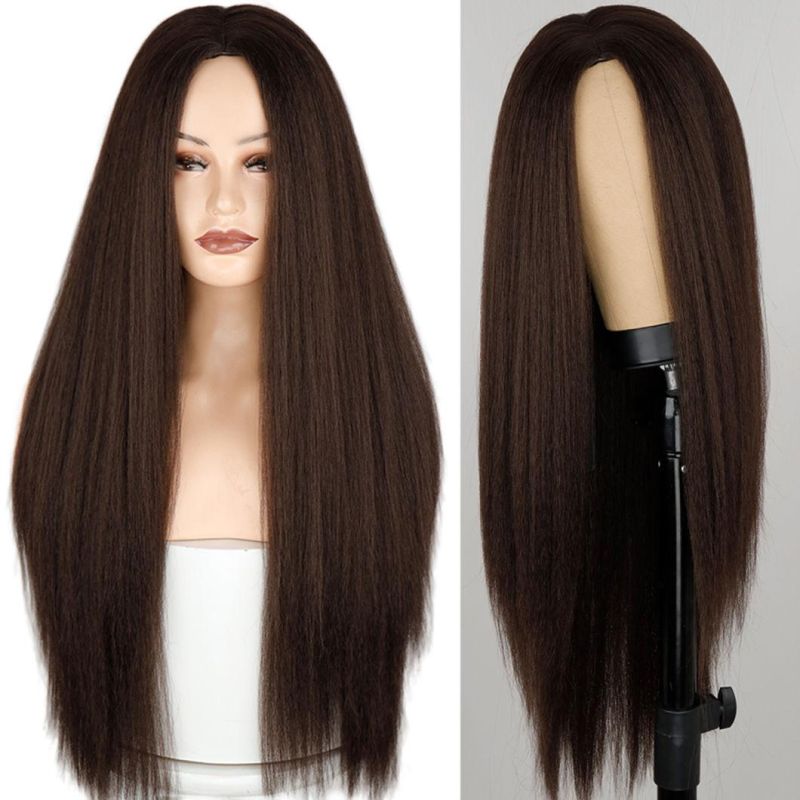 Kinky Straight Brazilian Human Lace Front Hair Wig with Closure for Women Kinky Straight 30 Inch Long Afro Hair Wigs African Wig 26 Inch