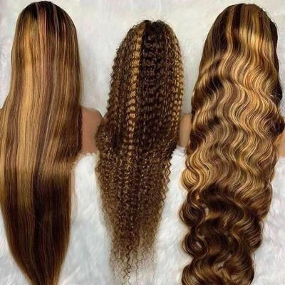 Hight Light Color Lace Front Wig Human Hair Curly Hair Wigs 200% Density Human Hair Wigs