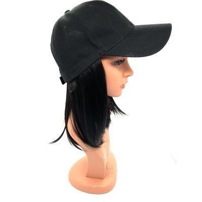 Synthetic Adjustable Hat Wigs Fashion Curly Wavy Wig with Baseball Hat