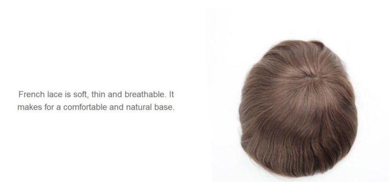 Men′s High Quality Luxury Hair Piece - Custom Fusion PU & Lace Finish