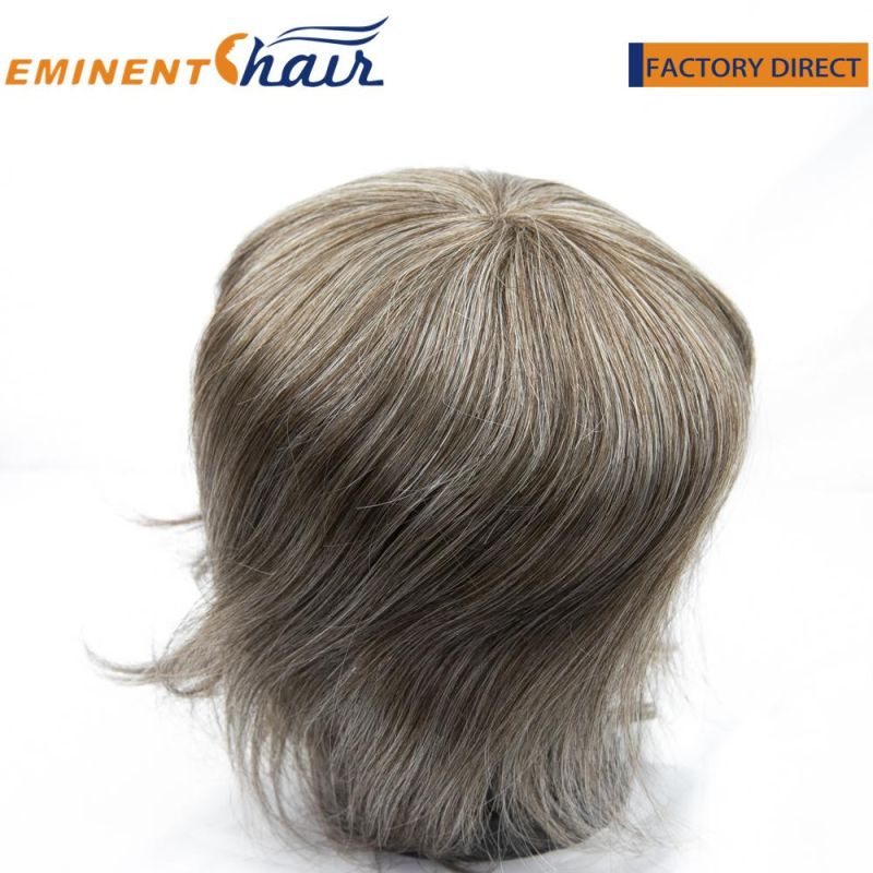 Strong Mono Hair Replacement Mono with PU Coating Men′s Toupee