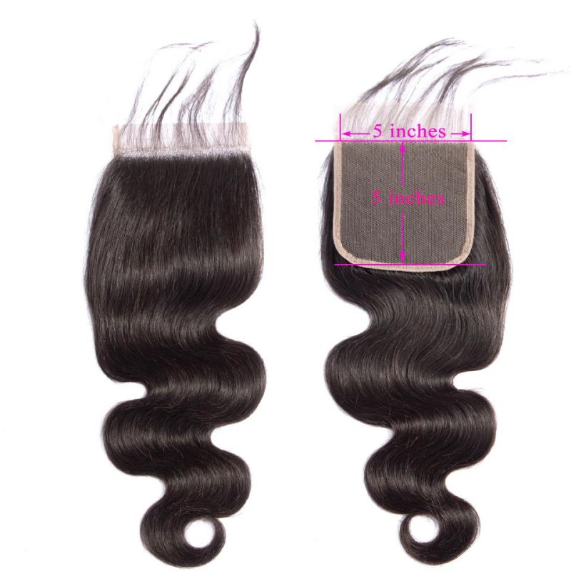 Body Wave Lace Closure Remy Hair 5X5 Transparent HD Lace Closure Free Part Middle Part Three Part Lace Closure Wholesale Human Hair