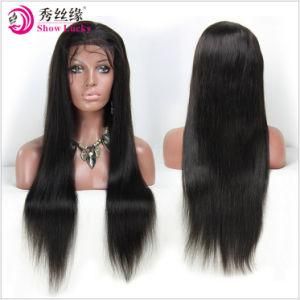 Unprocessed Brazilian Silk Straight Human Hair High Density Front Lace Wig Full Lace Wig with Baby Hair