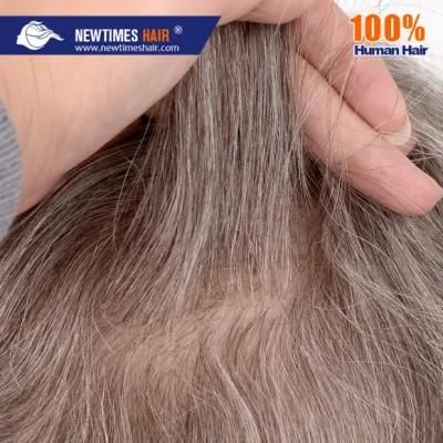 PU Border Mens Grey Color Toupee