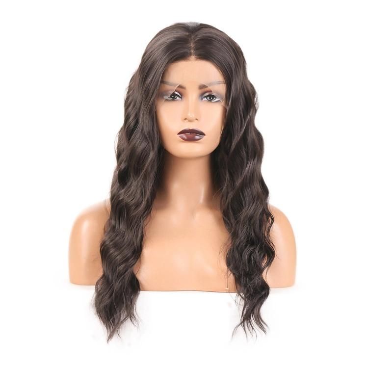 Wholesale 13X4 Synthetic Fiber Lace Front Middle Part Natural Body Wave China Wig