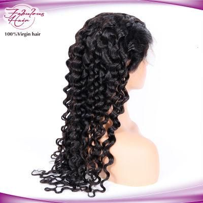 Virgin Hair Mongolian Front Lace Human Hair Deep Wave Wigs