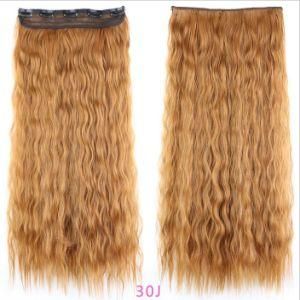 Foreign Trade Curly Hair Blond Color Five Card Hair Extensions