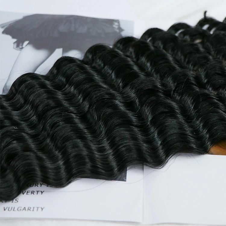 Kaki Hair Hot Selling Raw Cuticle Aligned Brazilian Human Hair Deep Wave Flat Tip Hair Extensions
