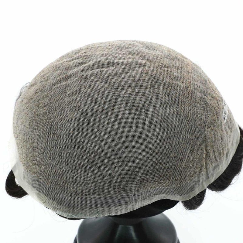Fine Welded Mono Human Hair Stock Men′s Wig