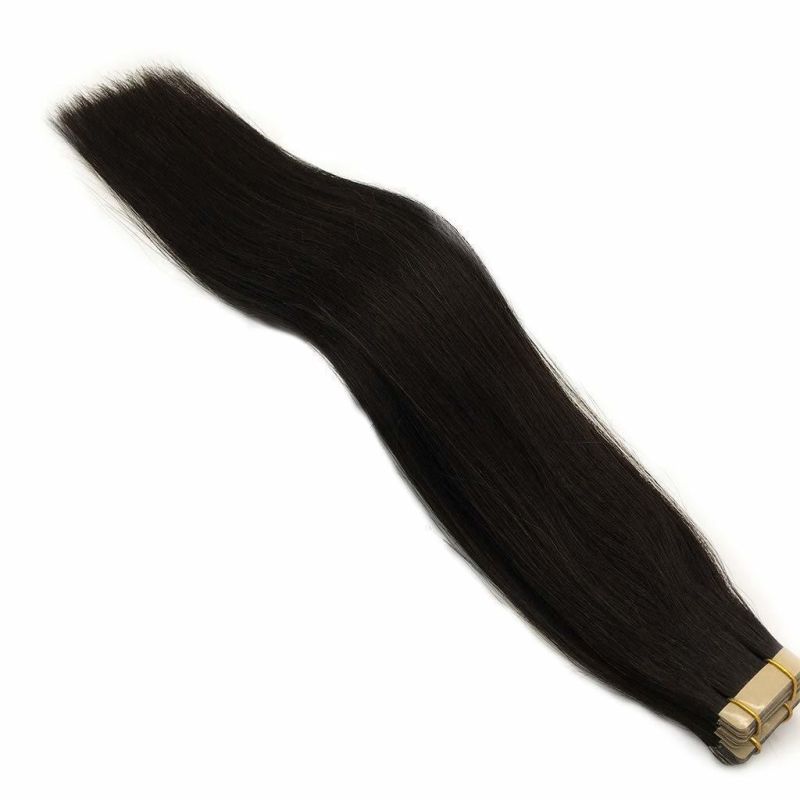24 Inch Tape in Hair Extensions Human Hair Natural Black Tape in Hair Extensions 20PCS 50g Remy Human Hair Extensions for Women