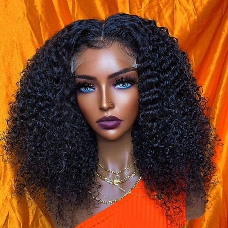 Wholesale China Remy Hair Bob Lace Front Wig Black Deep Wave Human Hair Extensions Full Lace Wig Pure Brazilian Virgin Human Hair Wig