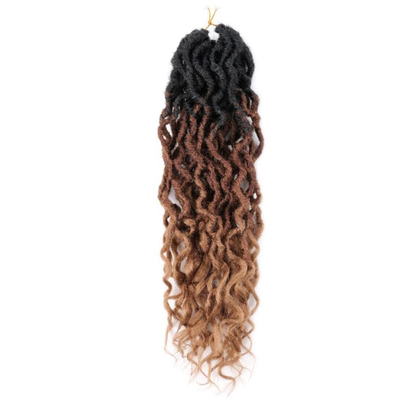 18inch 24 Strands Gypsy Faux Locs Crochet Hair Briading Curly Ends Crochet Hair Extension