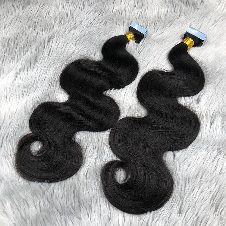Factory Price Wholesale Body Wave 100% Human Hair Double Sided Tape in Hair Extensions